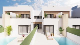Casa aparellada a Santiago de La Ribera. Modernas villas adosadas con piscina privada cerca del mar en sa