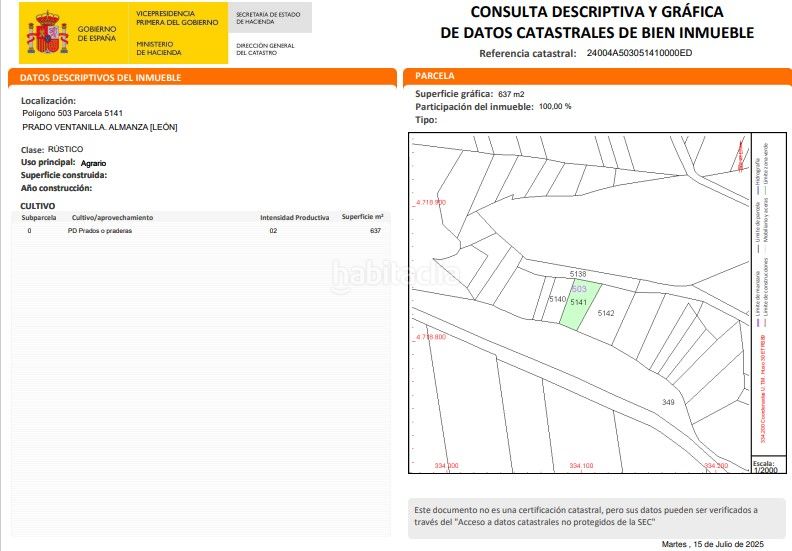 Foto 3deec24f-8c6d-4e1c-b97a-488d5e23ae15. Rural plot in Almanza
