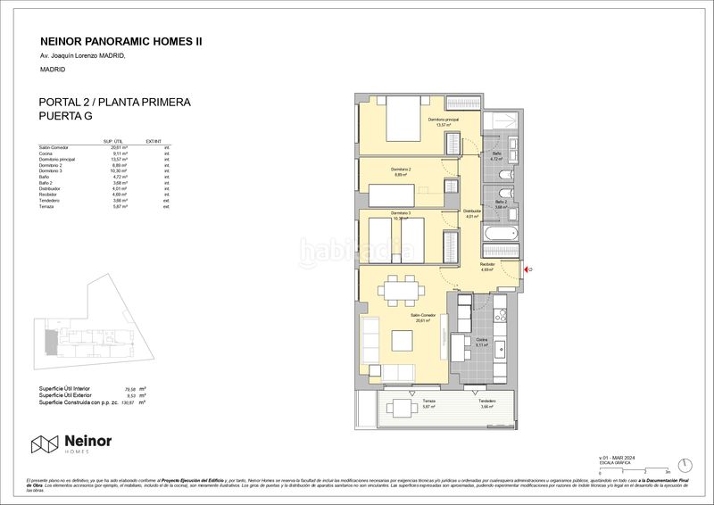 Piso 130m2 en calle doctor juan josé lópez ibor 41 en Peñagrande Madrid - Imagen 2