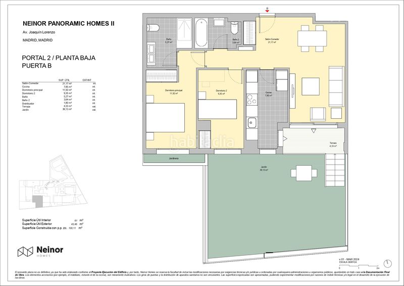 Piso 100m2 en calle doctor juan josé lópez ibor 41 en Peñagrande Madrid - Imagen 2