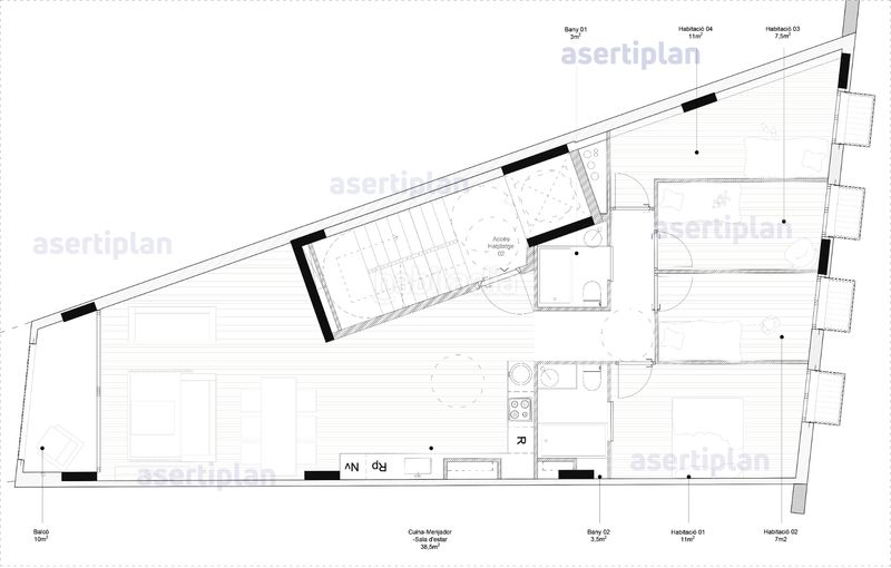 Foto a16877ca-37a5-41b8-bb6d-77715a8c9fba. Piso obra nueva de 4 habitaciones con balcón vistas segunda planta en Mataró