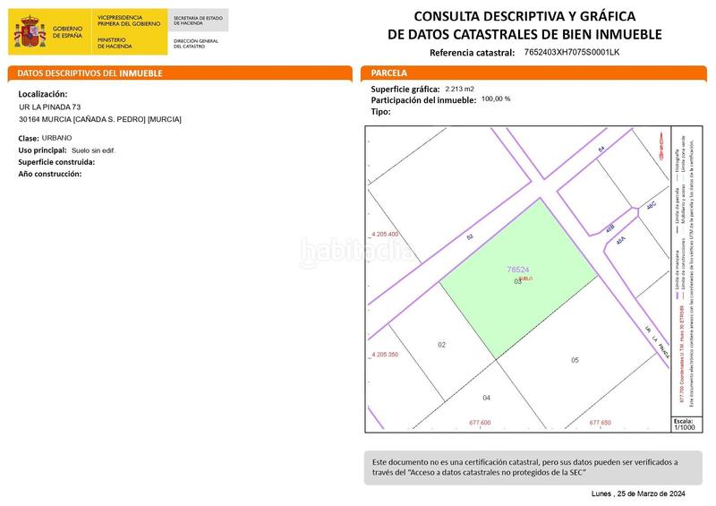 Foto a0207525-027a-4ccb-b974-b9a04dcabd1c. Wohngrundstück in Cañadas de San Pedro Murcia
