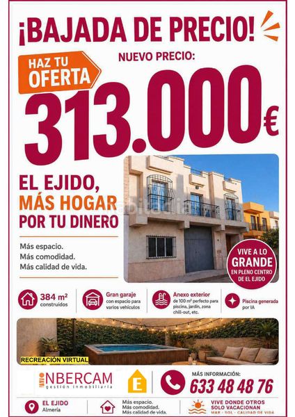 Foto 277b7f4e-3b3d-4439-875f-fdef3ae7a5f6. Casa adossada amb aparcament a Ejido centro Ejido (El)