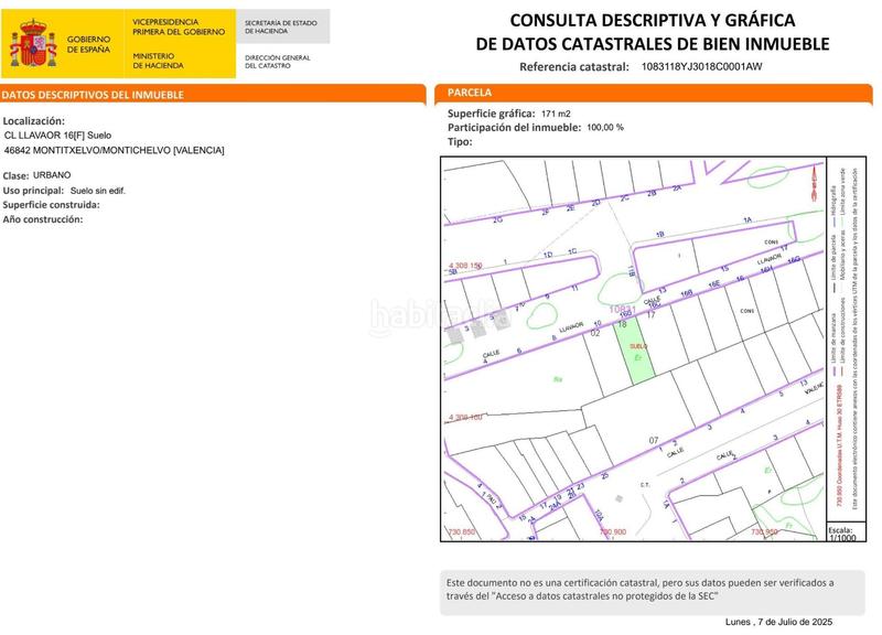 Foto 73fa055d-9593-4110-971c-d58b9258bc85. Terreno residenziale in calle de llavador 16 in Montichelvo