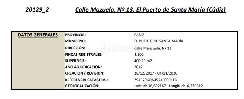 Foto 9c7686fe-dd75-46c6-8370-a0c56d85fb16. Terreno residenziale in calle mazuela 13 in Casco Histórico - Zona Alta Puerto de Santa María (El)
