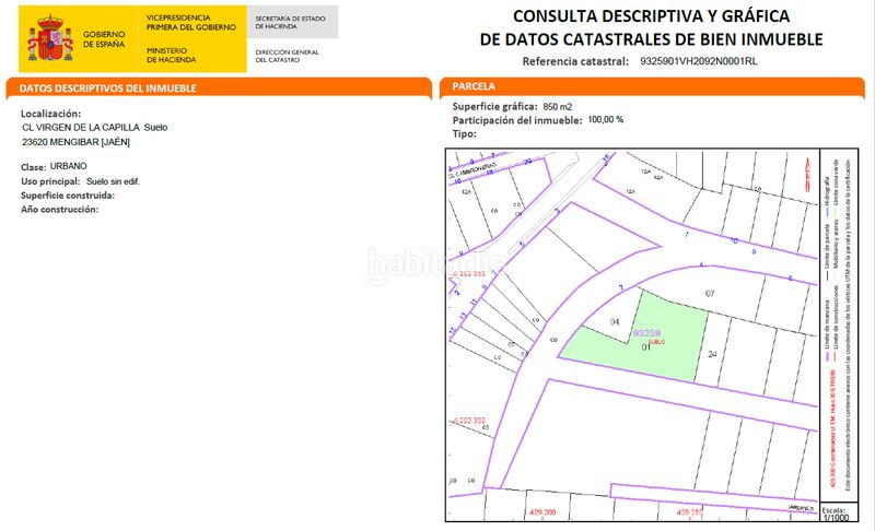 Foto 6e0b3d33-9152-4db8-a934-049a7fc2d8e0. Terreno residencial en calle virgen de la capilla 5 en Mengíbar