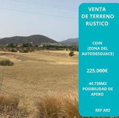 Finca rústica a Carretera de coín km. 8. Ref a92 venta de terreno rustico en coin