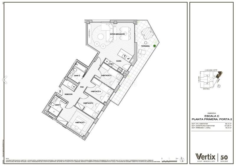 Foto 3e22c8bb-2427-4db8-a9bb-3b8572328380. Appartement 102m<sup>2</sup> dans carrer migdia 124 dans Eixample Sud-Migdia Girona