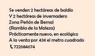 Propriété à Vícar Pueblo. Finca a la venta en peñón del bernal