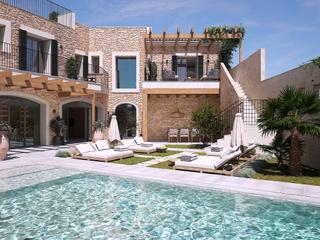 House in Ses Salines Poble. Maravilloso chalet de nueva construcción con piscina en el coraz
