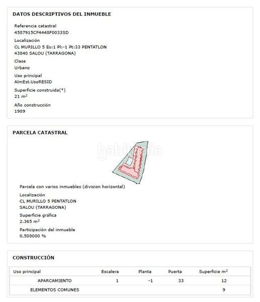 Foto 13f4b280-d07c-451e-b9b3-c6058432f674. Parking coche en murillo 5 garaje en venta en carles buigas. en Salou