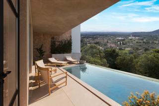 Masia a Campanet. Elegante proyecto de adosado con piscina en venta en el centro d