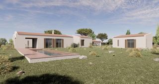 Rural plot in Ses Salines Poble. Parcela rural con proyecto de villa en venta en ses salines, mal