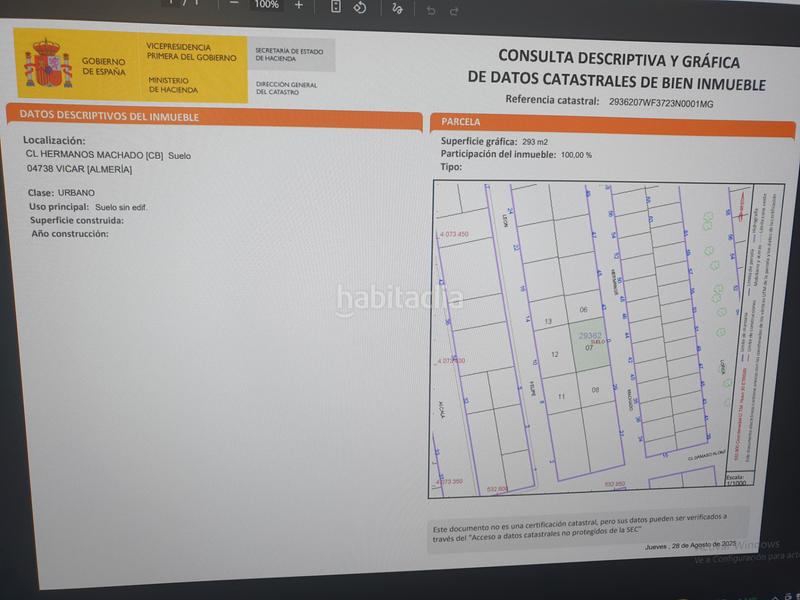 Foto a9ef2090-4f3f-419a-8d31-84321d763dc0. Terreno residencial en calle hermanos machado 15 venta solar en vicar cabañuelas almeria en Vícar
