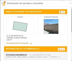 Terreny residencial a Fuentes Claras. En venta solar urbano en fuentes claras