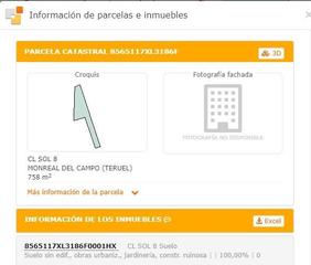 Terreny residencial a Sol 8. En venta solar urbano en monreal del campo