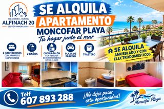 Rent Apartment in La Torre-Playa de Chilches. Alquiler apartamento oportunidad playa moncofar (castellon)