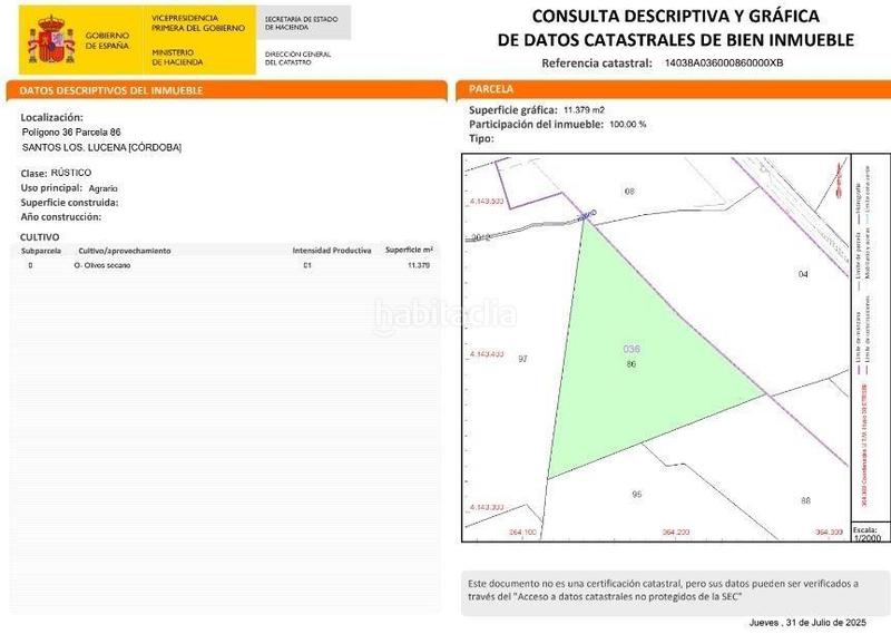Foto 8bf3d85c-333f-4e27-bcae-d83ca6f9e7c1. Fondo rustico in Poleares Lucena