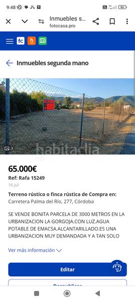 Foto 7116d91c-d495-414c-91df-95756517d138. Finca rústica vendo terreno con escrituras, luz y agua en Córdoba