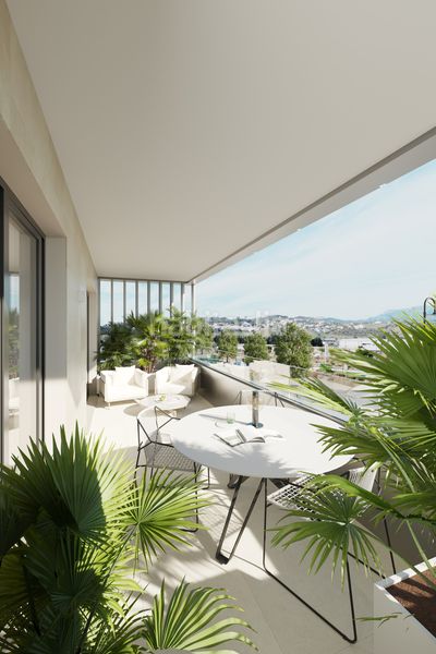 Foto bdca4e39-546e-42d8-a71c-02077bd1ae1b. Apartamento en biznaga new development prices from 370,000 to 395,000. bedrooms 2 bathrooms 2 built size 80m2 99m2. the innovative and sustainable colle en Mijas