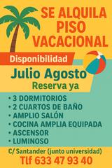Rent Flat  Calle santander. Visita melilla piso vacacional!!!