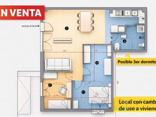 Local Comercial  Calle santa rosalia. Local en planta baja con cambio de uso a vivienda  ideal para vi
