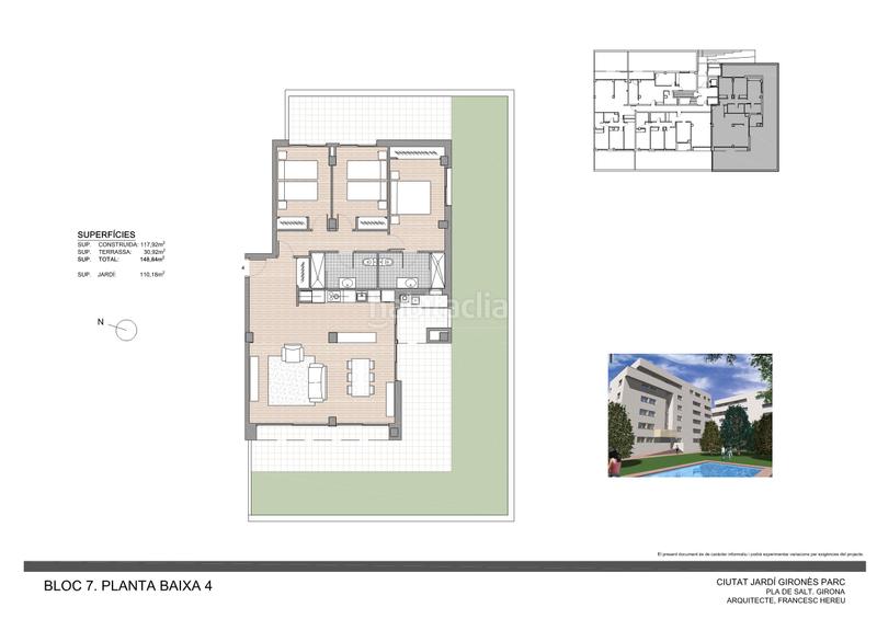 Foto 74bfbf66-9938-4455-a8fa-eec19b6edca7. Ground floor 117m<sup>2</sup> with heating parking pool in Barri dels Escriptors Salt