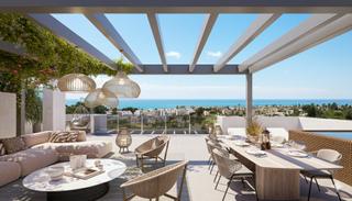 Àtic a Doña Julia Golf. Ático con solárium, piscina y vistas al mar en complejo moderno