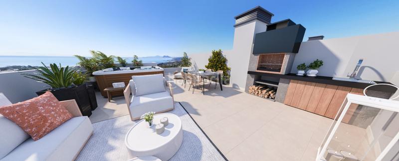 Foto f6ba608f-0b39-46e3-bbfa-09a8542c2db8. Casa adosada adosado de 3 habitaciones con vistas al mar y solarium en Manilva