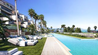 Planta baixa en Alcorr�n. Apartamento nuevo con vistas al mar en primera l�nea  manilva