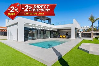 Chalet in Algorfa. Modernos chalets en una planta con 3 dormitorios, solárium y pis