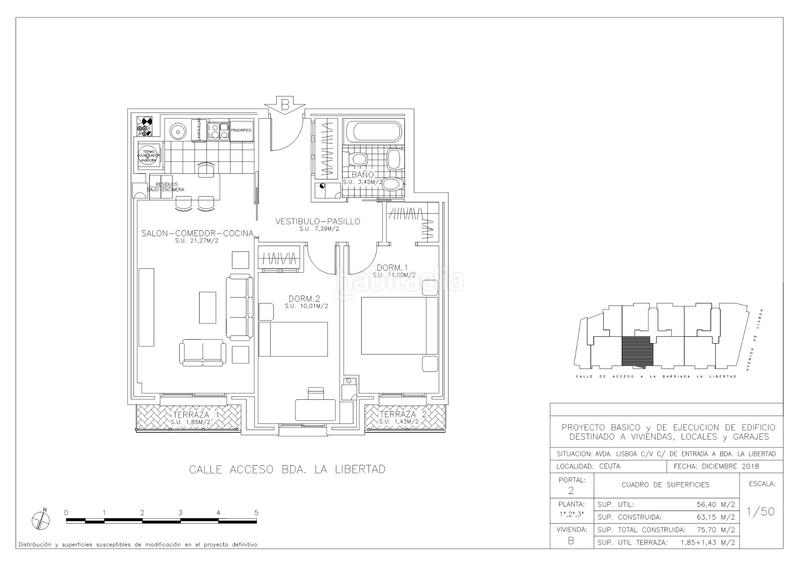 Foto a3c43f07-7c0a-4fc9-b25a-5957fabb370d. Etagenwohnung 66m<sup>2</sup> in avenida de lisboa 12 in Muelle Ceuta