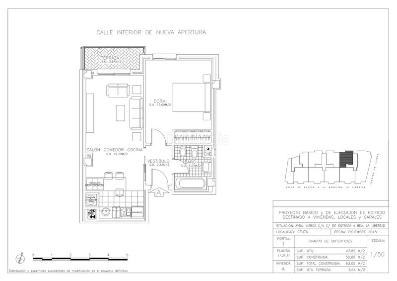 Foto c4f588ee-63b6-4982-9912-1fd9b1739766. Studio 42m<sup>2</sup> dans avenida de lisboa 12 dans Muelle Ceuta