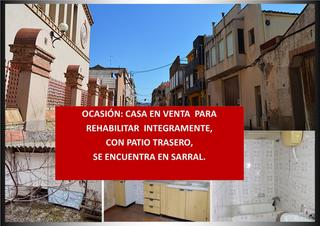 House in Sarral. Casa de 169 m2 para reformar en planta garaje  2 plantas, terraz
