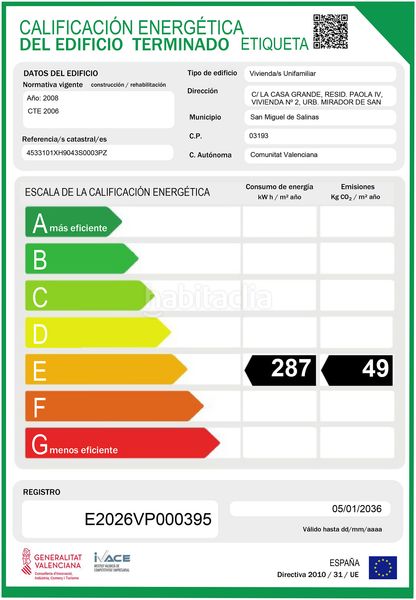 Foto aad1ff0e-d3ab-417e-8455-ccc49b4b977a. Casa a San Miguel de Salinas
