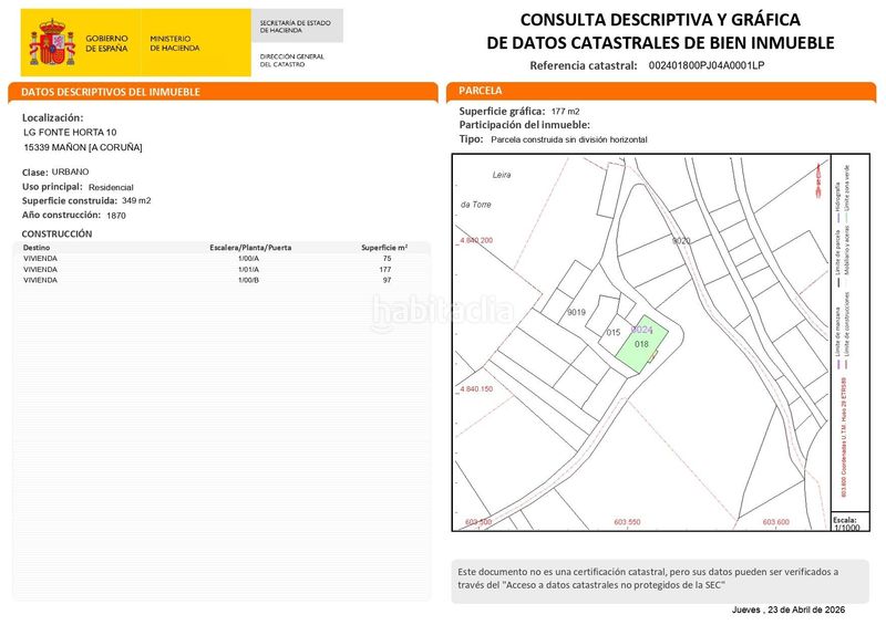 Foto 5a6d7735-bbd6-456f-9769-ccf6975ca8e5. Masia amb aparcament a Mañón