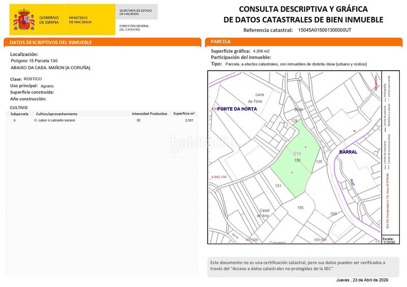 Foto a83f0c91-f101-44d4-ae7c-bda78391d6b9. Masia amb aparcament a Mañón