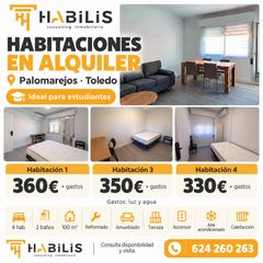 Lloguer Pis a Palomarejos. Alquiler por habitaciones para estudiantes en el barrio de palom