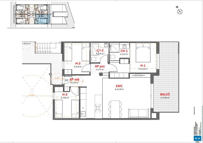 Foto f78b6be3-562a-44c5-9fcc-2fcc82f2947a. Pis amb calefacció aparcament a Platja Gran Palamós