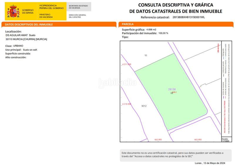 Foto 46401cea-1929-4396-b409-fcb48014a957. Propriété dans Churra Murcia