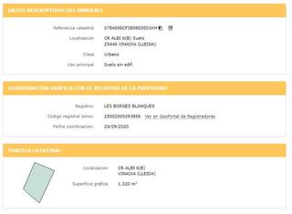 Finca rústica  Albi numero 6b. Solvia inmobiliaria  suelo otros vinaixa