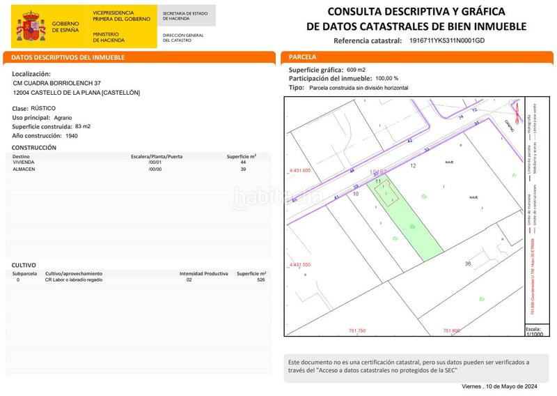 Foto 08729160-b719-4e1d-bbc2-4b05511b63b9. Fondo rustico in Mestrets Castellón de la Plana