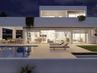 Maison à Cala Advocat-Baladrar. Villa de estilo ibizenco con vistas al mar en venta en la costa