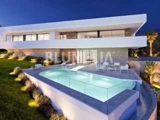 Casa en Cumbre del Sol. Proyecto de villa de estilo moderno con vistas al mar en venta e