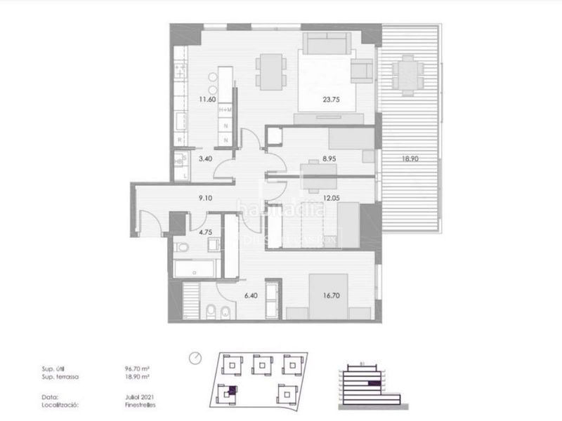 Foto 523b114f-01cd-4392-8e98-042e27b03c53. Pis amb calefacció aparcament piscina a Finestrelles Esplugues de Llobregat