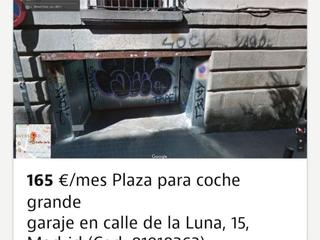 Lloguer Aparcament cotxe a Calle de la luna 15. Universidad - malasaña / calle de la luna