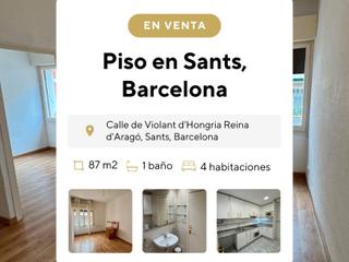 Piso en Violant d´hongria 128. Piso en sants, violant d'hongria con joan güell