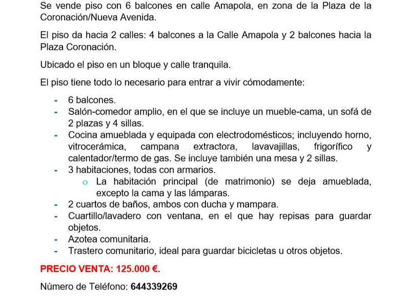 Foto 5f1159c3-385c-4189-a7b8-835ef0396317. Piso en calle amapola 1 luminoso piso con 6 balcones en esquina – calle amapola en Moguer