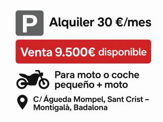 Parking coche en Carrer àgueda mompel 22. ¿buscas una plaza cómoda, segura y con espacio de sobra?  ¡esta