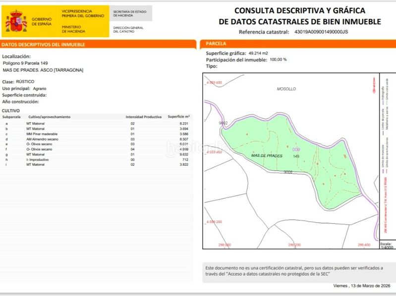 Foto 5a8b0919-b924-47df-9ad8-475c2a167c9f. Finca rústica a más de prades sn a Ascó